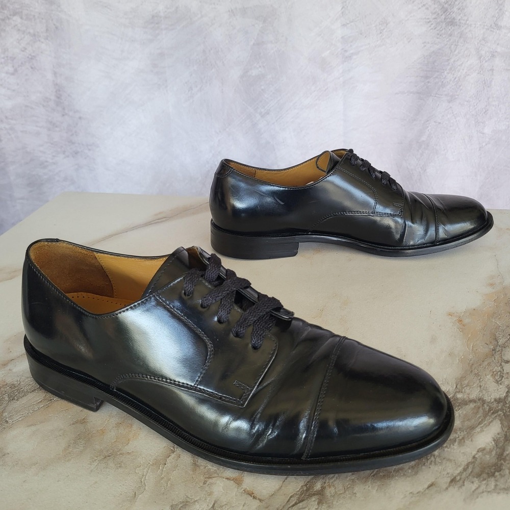 Cole Haan Shoes Mens Size 10 Black Leather Cap Toe Derby Dress Formal Lace Up